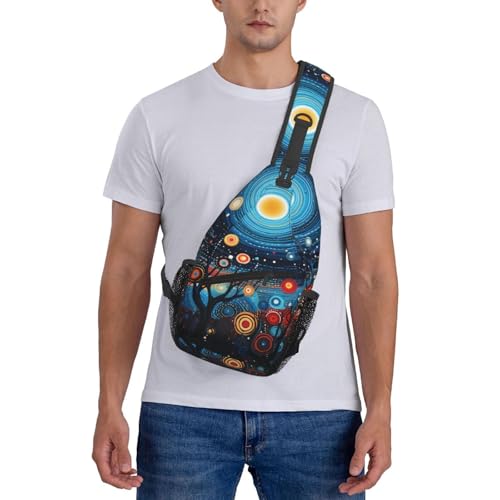 Bolso bandolera Art Cosmic Tree para mujer y hombre miniatura 7