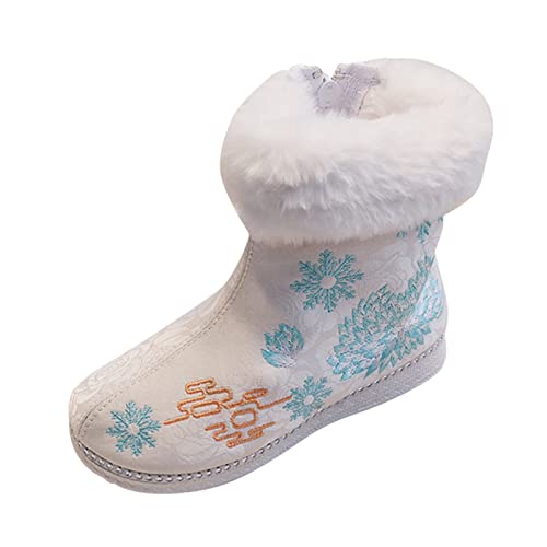 3 to 13 Years Ankle Shoes for Baby Children Warm Cotton Boots Embroidered Boots National Boots Winter Cotton Boots