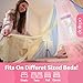 Bollepo Bed Canopy for Girls with Glowing Stars - Canopy Bed Curtains | Fits Single, Twin, Full, Queen Size Kids - Princess Bed Canopy | Rainbow Bedroom Accessories, Netting Room Decor, Ceiling Tent