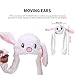 Eutuxia Rabbit Hat with Moving Ears, Funny Soft Plush Moveable Bunny Cap