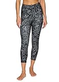 RBX Active Printed Black Capri Legging for Women Squat Proof Buttery Soft Cropped Yoga Tights Black Scratch Off XS
