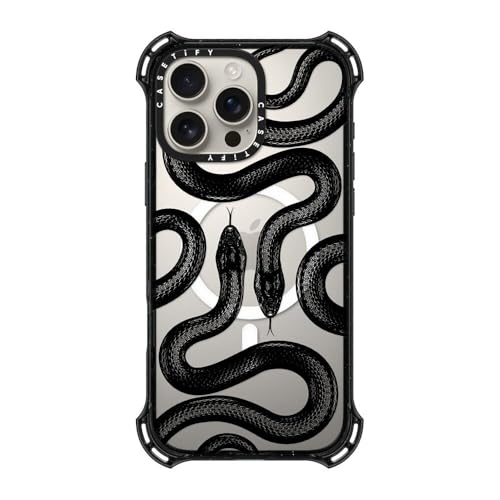 CASETiFY Bounce Case for iPhone 16 Pro Max [Shockproof / 21.3 ft. 6X Military Grade Drop Protection/Compatible with Magsafe] - Black Kingsnake - Clear Black by CASETiFY - Image 3