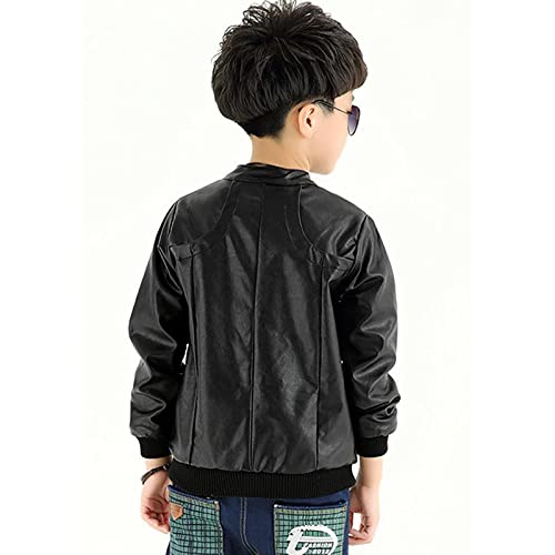 Children Collar Motorcycle Faux Leather Coats Kids 𝚛 PU Soft Leather Jackets Girls Leather Jacket3