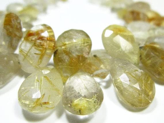 Quartz rutile doré en perles pour créer vos propres bijoux bohèmes chic lors d'ateliers DIY