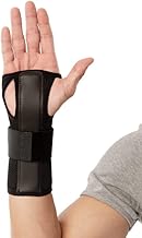 دعامة معصم مع جبيرة تثبيت، لون اسود، مقاس موحد يناسب جميع الأشخاص، يستخدم لتصحيح القوام لليد (اليمنى/اليسرى) (S)