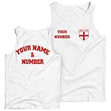 lepni.me Singlete Maillot de Football de l'Angleterre Votre Nom et Numéro - Insigne du Drapeau Personnalisé Top Coupe du Monde 2022 Championnat d'europe Fans (XL Blanc Multicolore)