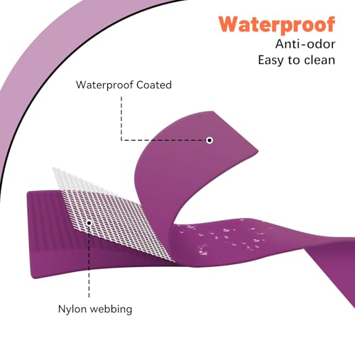 Image of Waterproof Dog Collar, Easy to Clean Rubber Dog Collars with Quick Release Buckle Fits Small Medium or Large Dogs (Purple, L < 15.4-24.8 inch)