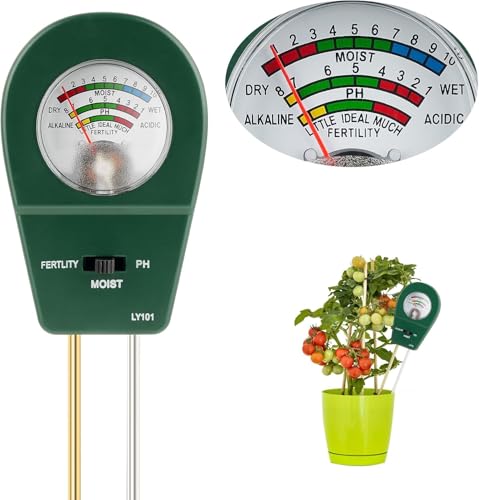KXYINOS Testeur Humidité Plante, Testeur Plante 3-en-1 pour Sol Humidité/Fertilité/pH pour Entretien Plantes, Soil Moisture Meter Soil Tester pour Jardin,...