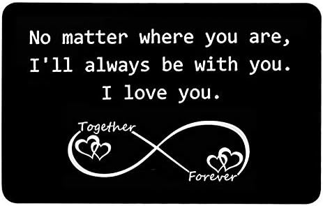 TUWUNA Anniversary Card, I Love You Gifts for Her Him, Anniversary Card Gift for Husband Men,Birthday Wallet Card for Girlfriend Boyfriend (Black-3)