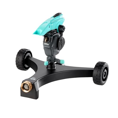 Lawn Pulsating Impact Sprinkler 300011 with a Gear Drive on Metal Base, Adjustable to 360 Degrees by New England Garden Tools