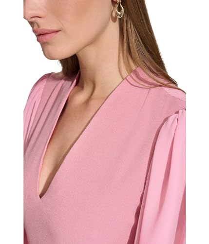 Image of Vince Camuto Women's Stretch Crepe Bodycon Dress with Chiffon Balloon Sleeves