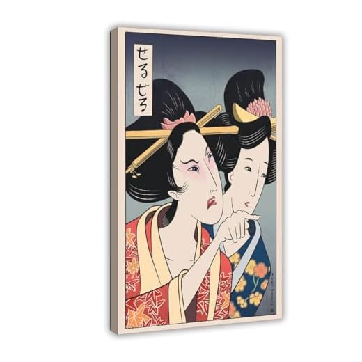 Retro Cat Meme Ukiyo-e Canvas Poster