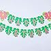 OU RUI Hawaiian Party Happy Birthday Banner for Tropical Luau Party Palm Leaf Decorations