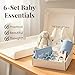 New Baby Gift Basket Set with Adorable Newborn Essentials for Baby Girl and Boy | Quality Baby Shower Gift Baskets with Soft Swaddle Blanket | Cutest Newborn Gift Set, Gift-Ready Packaging (Blue)