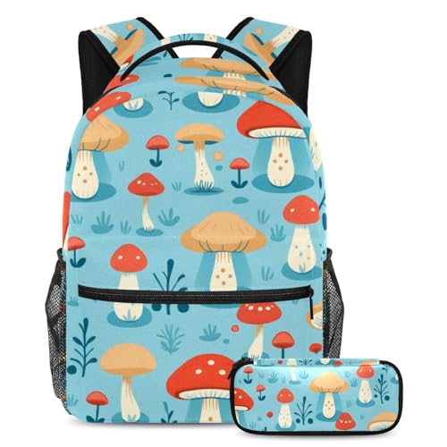 Sac à dos ergonomique champignon bleu pour transporter vos cours sans effort