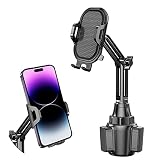 Lopnord Support Téléphone Voiture Porte Gobelet Compatible avec l'iPhone 14 13 12 série, Porte Portable Voiture Samsung Galaxy S23/S23+/S22/S21 Ultra, Support Réglable pour Phone de 4 à 7 Pouces