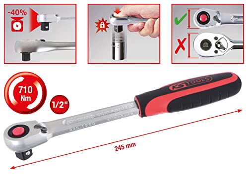 Ks Tools 920.1290 1/2″ SlimPOWER Umschaltknarre mit 72 Zähnen