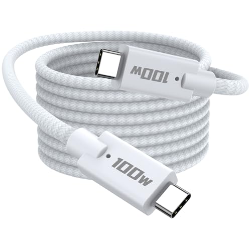 Apple USB-C to USB-C 100W 5A Fast Charging Cable - 3M Long, Compatible with iPhone 16/15 Pro Max/Plus, MacBook Pro, iPad Air, Samsung S23/S22/S21 Ultra, Pixel 7/6, Switch, PS5