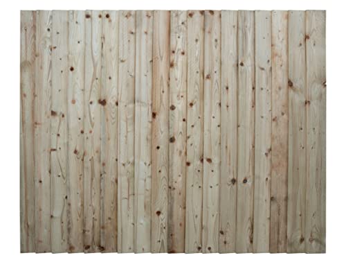 Arbor Garden Solutions Premium Closeboard Fence Panel, Heavy Duty Vertical Feather Edge, Wood, 1828mm Width, FSC Certified, Pressure Treated (Natural (Light Green), 5ft)