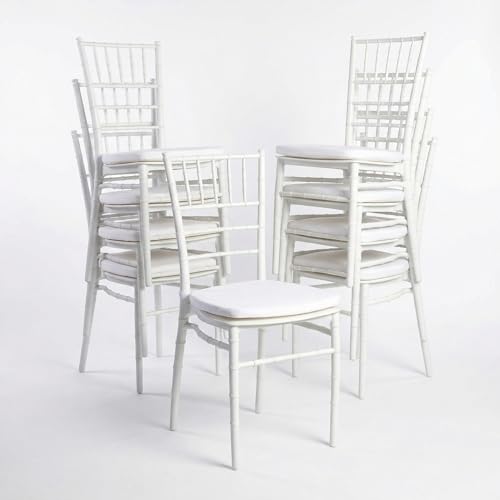 Solycarpa Pack de 20 Sillas Elegantes Modelo Tiffany/Chiavari Blancas ECO24 Bodas, Eventos Especiales y Decoración de Interiores