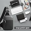 Homshsjhkis Sacoche Homme Bandouliere, Sac de Poitrine, Sac à Bandoulière Étanche, Sacoche Bandouliere Homme et Femme, Shoulder Bag Mini Crossbody pour Usage Quotidien Voyage Randonnée Sports, Noir #2