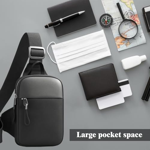 Homshsjhkis Umhängetasche, Schultertasche, Mini Crossbody Bag Brusttasche Sling Bag, Wasserabweisender Umhängetasche, Schulterrucksack für Herren und Damen, Freihändig für Läufer, Workout, Schwarz