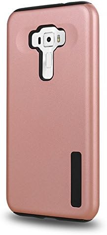 Asus ZenFone 3 Case ZE520KL, DoubleK Hybrid Heavy Duty Armor Hard Plastic PC + Soft TPU Shockproof Protection Defender Case for Asus ZenFone3 5.2 Inches (Rose Golden)