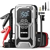 DYEETIC ジャンプスターター 空気入れ エアコンプレッサー搭載 12V車用 5000Aピーク電流 （全ガソリン車・10.0Lディーゼル車対応） 電動空気入れ エンジンスターター 車緊急始動 モバイルバッテリー LED緊急ライト搭載 急速充電 安全保護機能 PSE認証済