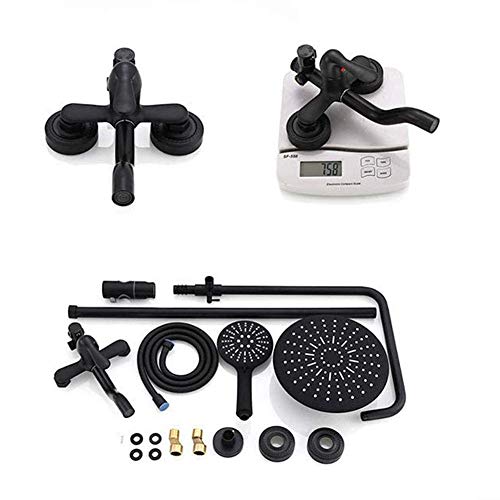 Ensemble de robinet de douche noir avec pommeau de douche à main LUNEZY - 8