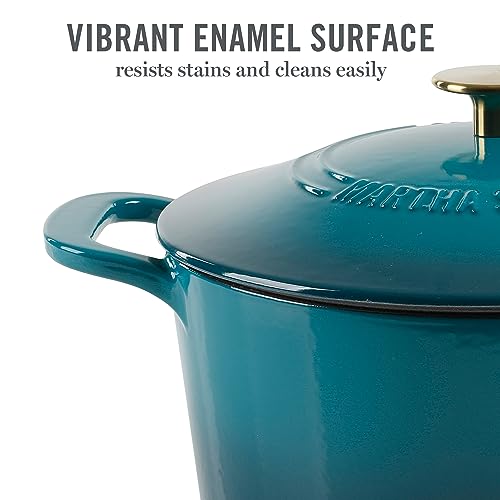Martha-Stewart-Gatwick-7-QT-Enamel-Cast-Iron-Dutch-Oven-Emerald-Ombre-wGold-Knob Martha Stewart Gatwick 7 QT Enamel Cast Iron Dutch Oven Emerald Ombre wGold Knob