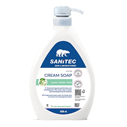 Sanitec Luxor Crème de savon pour les mains, Visage et Corps, 1000 ml - Aloe Cover