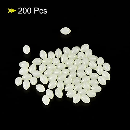 PATIKIL 4x3mm Luminoso Pesca Perline, 200 Pezzi