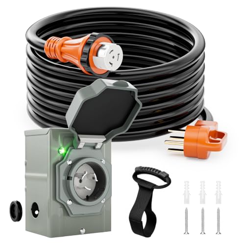 UEAKPIC 50 Amp Generator Power Cord 25ft with Organizer and