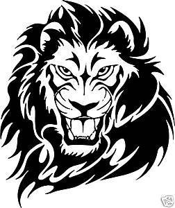 Car Sticker for Lion face, 10 X 10 inchs, 1 Piecs. Black Colour.