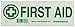 Brady 73538 3.5" Height, 10" Width, B-324 Glow In the Dark Self-Stick Polyester, Green On Light Green Color First Aid Sign, Legend "First Aid (With Picto)"