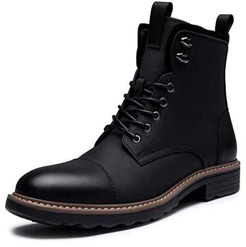 Image of Vostey Mens Boots Motorcycle Casual Boots for Men Zipper Fashion Chukka Boots Mens