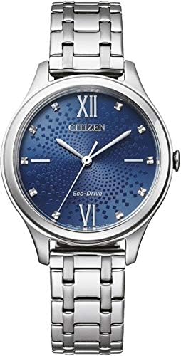 Citizen Damen Analog Eco-Drive Uhr mit Edelstahl Armband EM0500-7...
