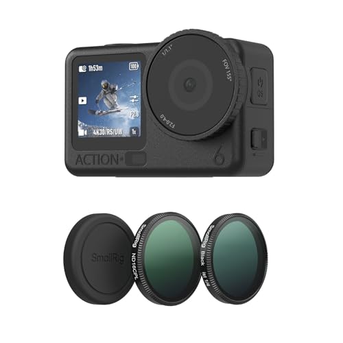 SmallRig DJI Osmo Action 6�p�t�B���^�[�L�b�g�AND16/CPL & 1/4�C���` �u���b�N�~�X�g�t�B���^�[�L�b�g�A�V���R���J�o�[�t���A�X�i�b�v�I���}�E���g�A�����Y���O���K�v�Ȃ��A�r�f�I�B�e�p�A�N�V�����J�����A�N�Z�T���[-5896