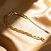 nejoir Gold Plated Bracelets For Women, Stainless Steel Flat Braided Snake Chain Bracelet, 18K Gold Intertwined Charm Flat Chain Bracelets Jewelry Gift Fashion Trendy Accessories