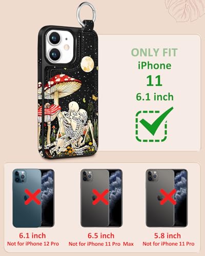 Shorogyt for iPhone 11 Wallet Case, Mushroom Skull - image 2