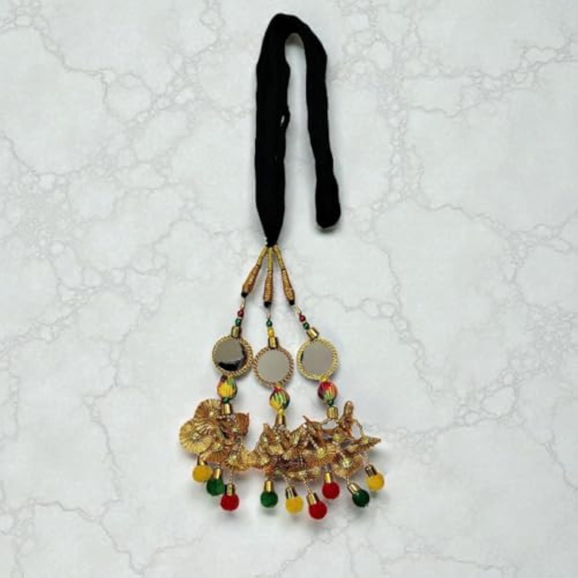 Punjabi Paranda Hair Extension, Multicolor with Golden Gotta