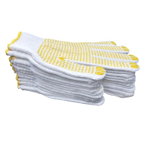 Homoyoyo 12pares Guantes De Algodón Gruesos Para Trabajo Guantes De Protección Laboral De Algodón Para Jardinería y Actividades Al Aire