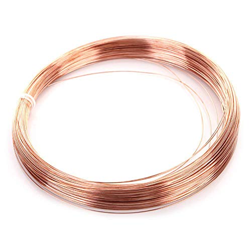 Dumadf 99,90% de Cobre Línea T2 CU 10m / Cobre 32.8ft Red Line Bare Wire,Diameter 2mm Cover
