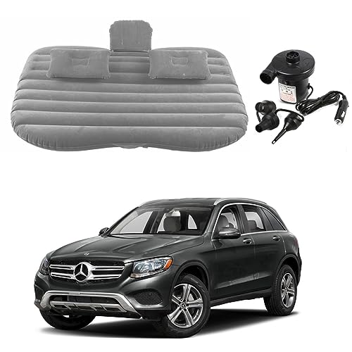 Image of Oshotto Multifunctional Car Travel Bed Mattress with Two Air Pillows, Car Air Pump Compatible with Mercedes GLC (Grey)