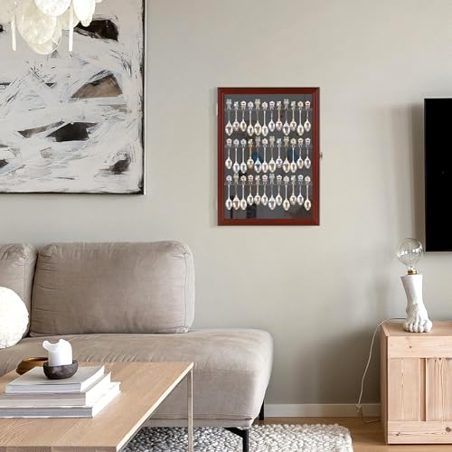 image for DisplayGifts 36 Spoon Display Case Cabinet Holder Rack Shadow Box with