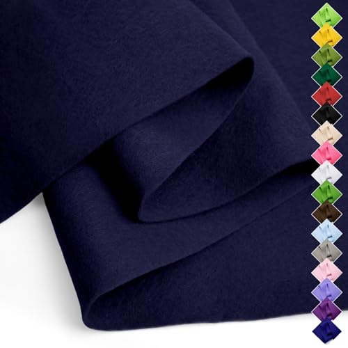 Image of Soft Felt Fabric Sheet 18 inch x 36 inch, 1.6mm Acrylic Craft Felt, Navy Blue | Soft Thick Felt by The Yard, Large Precut Sheet, Nonwoven Fabric for Sewing DIY Crafts, Classroom & Home Decor
