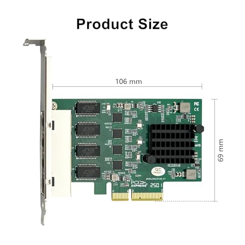 Image of 10Gtek 100M /1000M /2.5G NIC Network Card, Quad RJ-45 Port, with Realtek RTL8125BG Controller, Support Windows /Windows Server /Linux /Ubuntu /Centos /Vmware