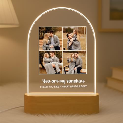 Image of Customized Photo Led Light With Adapter Frame for Couples | Personalized Picture Frame Wooden Stand | Custom Gift | Romantic Anniversary, Wedding, Birthday valentine's day for Gift Him or Her (Desgin 5)