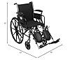 Drive Medical Cruiser III Light Weight Wheelchair with Flip Back Removable Arms, Adjustable Height Desk Arms, Elevating Leg Rests, 18''