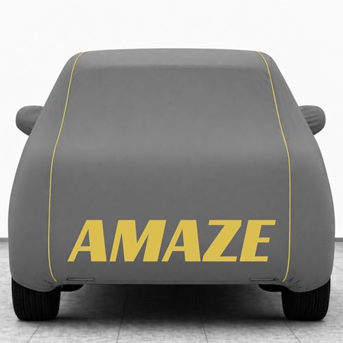 Image of Kings of Cover New Grey 100% Waterproof Amaze Car Cover | Polyester Car Body Cover for Rain & Sun | UV Protection, Dustproof, Scratch Resistant, Windproof, Heat Resistant, Custom Fit